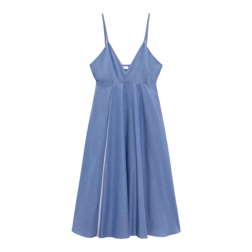Zara Blue and White Midi Dress - Picture 3 of 10